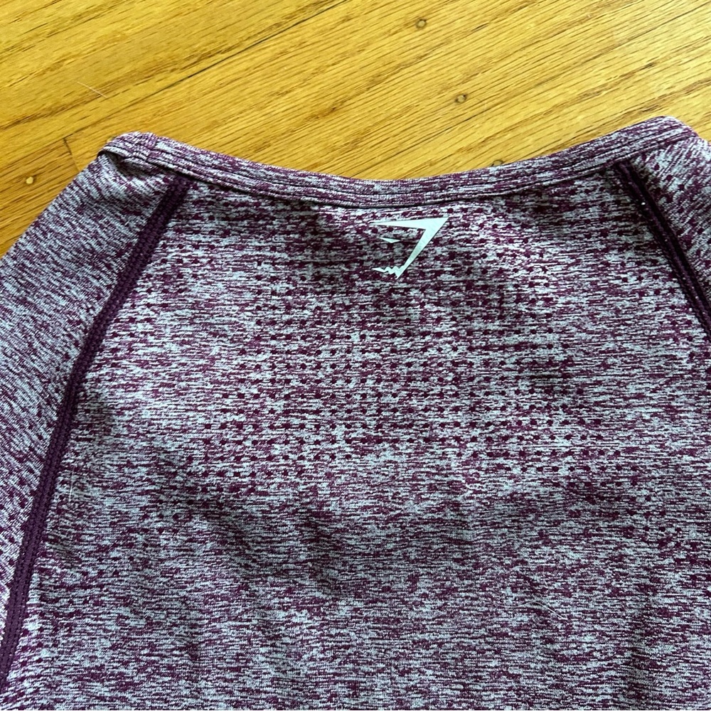 Gymshark vital seamless long sleeve crop top in deep magenta marl - Picture 6 of 11